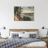 Lake Tahoe, CA - Emerald Bay Uitzicht met Steamer Canvas Afdruk (Insitu (Slaapkamer))