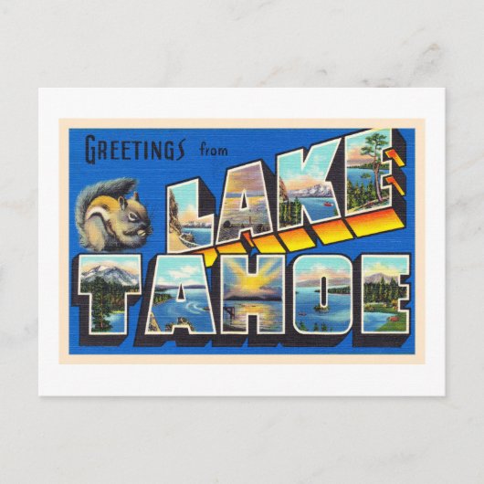 Lake Tahoe California CA Large Letter Briefkaart (Voorkant)
