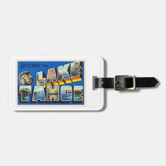 Lake Tahoe California CA Large Letter Briefkaart Bagagelabel (Voorkant horizontaal)