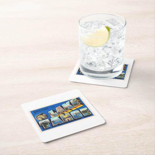 Lake Tahoe California CA Large Letter Briefkaart Kartonnen Onderzetters (Insitu)