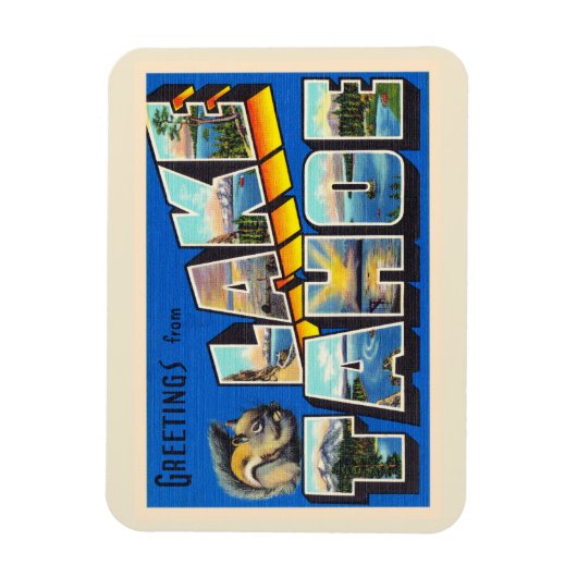 Lake Tahoe California CA Large Letter Briefkaart Magneet (Verticaal)