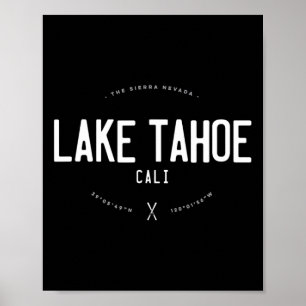 Lake Tahoe California Graphic noodlijdende Vintage Poster