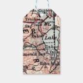  Lake Tahoe California Kaart Kunstcadeau Labels Cadeaulabel (Voorkant)