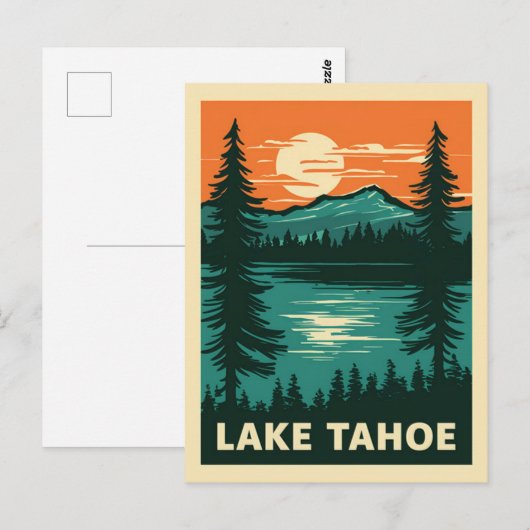 Lake Tahoe California Nevada Briefkaart (Voorkant / Achterkant)