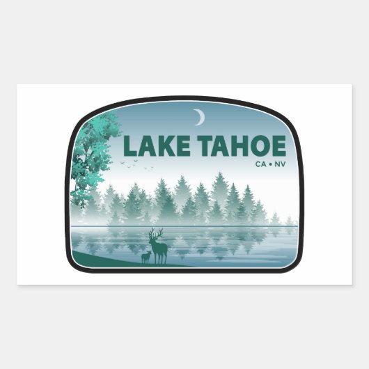 Lake Tahoe California Nevada Herten Rechthoekige Sticker (Voorkant)
