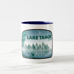 Lake Tahoe California Nevada Herten Tweekleurige Koffiemok