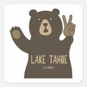 Lake Tahoe California Nevada Peace Beer Vierkante Sticker