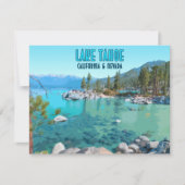 Lake Tahoe California Nevada  platte Kaart (Voorkant)