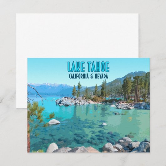 Lake Tahoe California Nevada  platte Kaart (Voorkant / Achterkant)