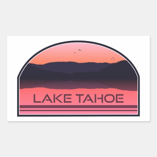 Lake Tahoe California Nevada Red Sunrise Rechthoekige Sticker (Voorkant)