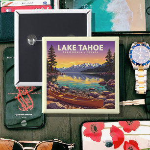 Lake Tahoe California Nevada Vierkante Button 5,1 Cm