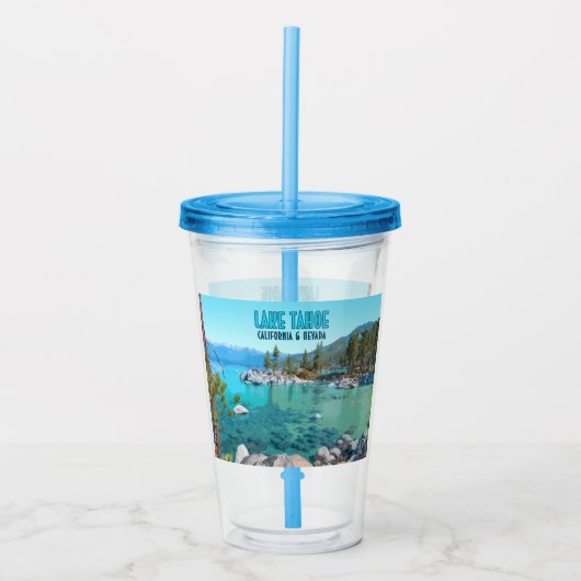 Lake Tahoe California Nevada Vintage Acryl Drinkbeker (Voorkant)