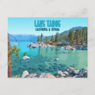Lake Tahoe California Nevada Vintage Briefkaart