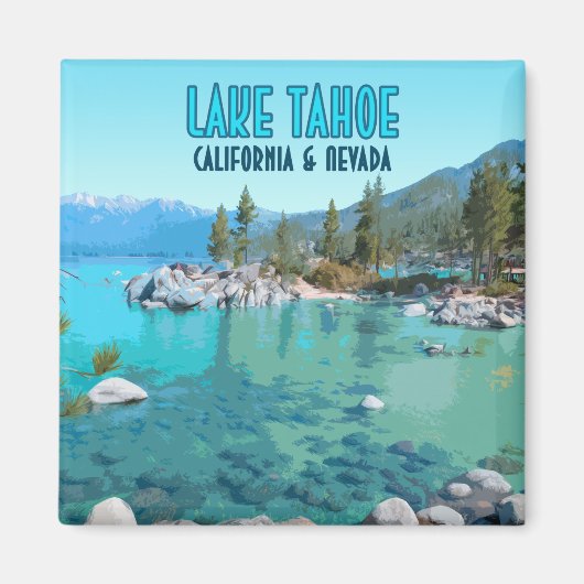 Lake Tahoe California Nevada Vintage Magneet (Voorkant)