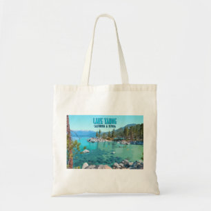 Lake Tahoe California Nevada Vintage Tote Bag