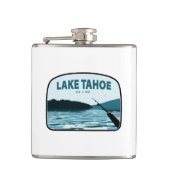 Lake Tahoe California Nevada Vissen Rod Heupfles (Voorkant)