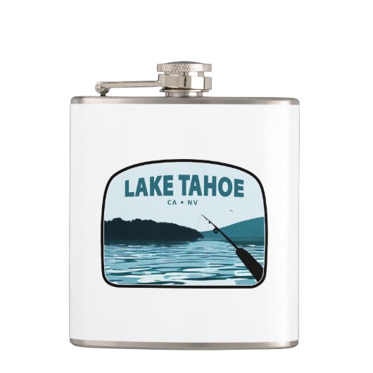Lake Tahoe California Nevada Vissen Rod Heupfles (Voorkant)