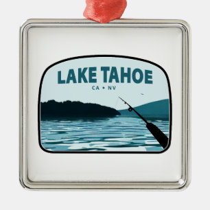 Lake Tahoe California Nevada Vissen Rod Metalen Ornament