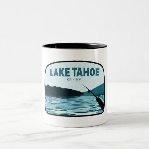Lake Tahoe California Nevada Vissen Rod Tweekleurige Koffiemok