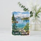 Lake Tahoe California Nevada Waterverf schilderij Briefkaart (Staand voorkant)