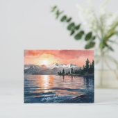 Lake Tahoe California Nevada Waterverf schilderij Briefkaart (Staand voorkant)