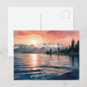 Lake Tahoe California Nevada Waterverf schilderij Briefkaart (Voorkant / Achterkant)