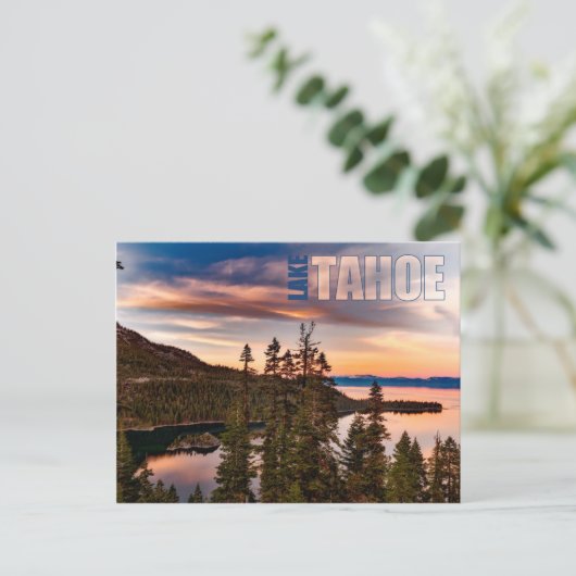Lake Tahoe California op Sunset Beauful Briefkaart (Staand voorkant)