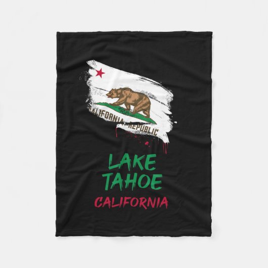Lake Tahoe California Paint Splatter Flag Vacation Fleece Deken (Voorkant)