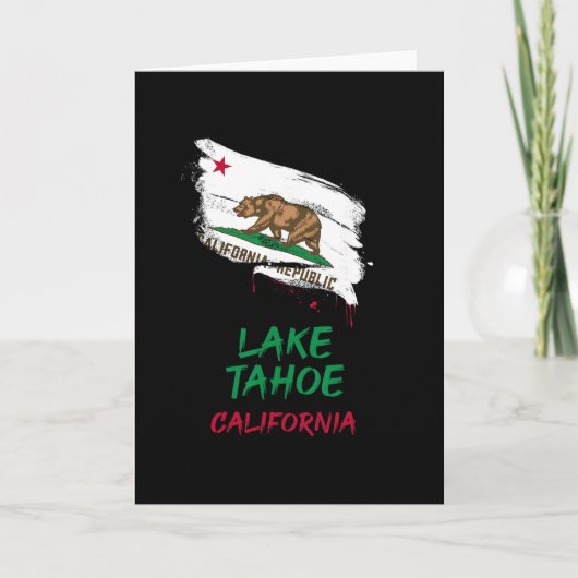 Lake Tahoe California Paint Splatter Flag Vacation Kaart (Voorkant)