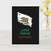 Lake Tahoe California Paint Splatter Flag Vacation Kaart (Gele Bloem)