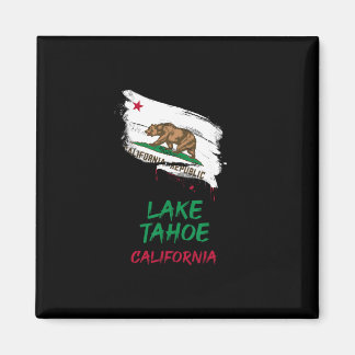 Lake Tahoe California Paint Splatter Flag Vacation Magneet