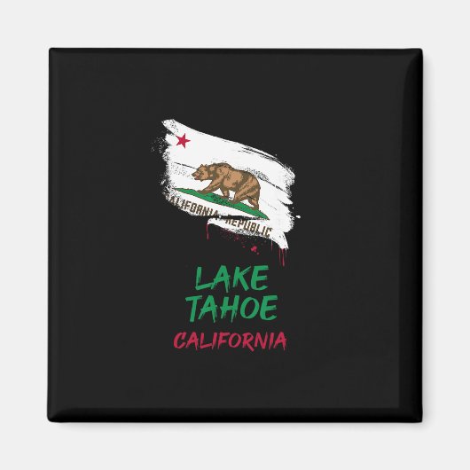 Lake Tahoe California Paint Splatter Flag Vacation Magneet (Voorkant)