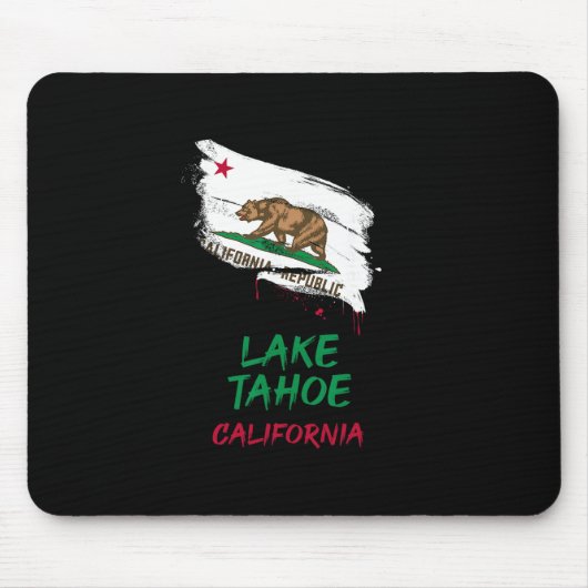 Lake Tahoe California Paint Splatter Flag Vacation Muismat (Voorkant)