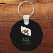 Lake Tahoe California Paint Splatter Flag Vacation Sleutelhanger (Voorkant)