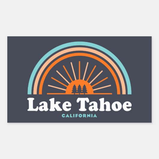 Lake Tahoe California Rainbow Rechthoekige Sticker (Voorkant)