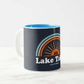 Lake Tahoe California Rainbow Tweekleurige Koffiemok (Voorkant links)