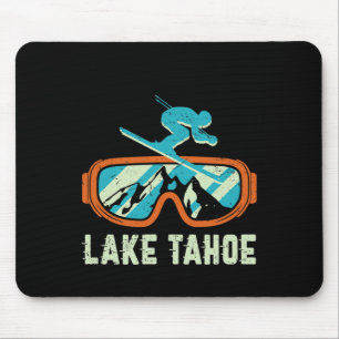Lake Tahoe California Retro  skiën en zonnen Muismat