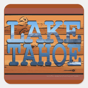 Lake Tahoe California rustieke log schilderachtig  Vierkante Sticker