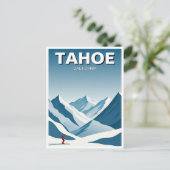 Lake Tahoe California Skiën Skier Reizen Briefkaart (Staand voorkant)
