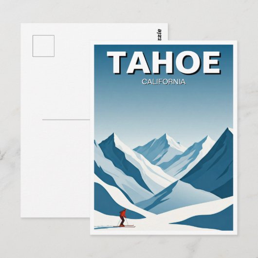 Lake Tahoe California Skiën Skier Reizen Briefkaart (Voorkant / Achterkant)