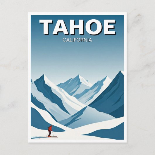 Lake Tahoe California Skiën Skier Reizen Briefkaart (Voorkant)