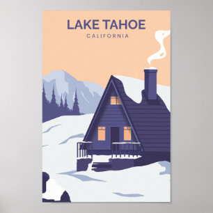 Lake Tahoe California Travel Place Illustratie Poster