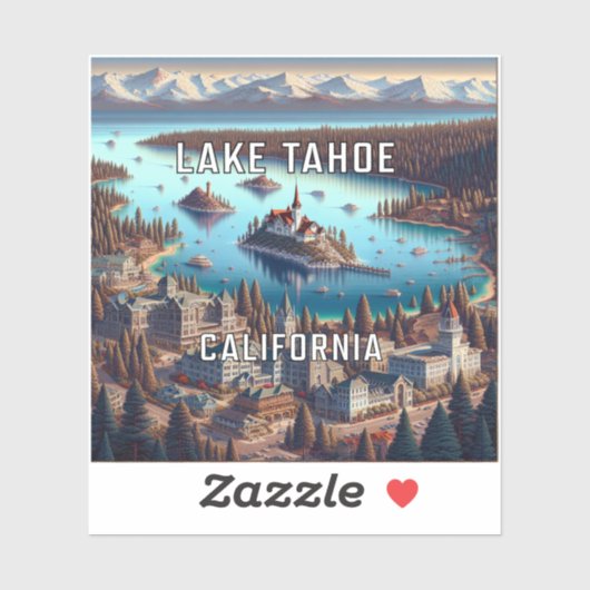 Lake Tahoe Californië 3 inch Vinyl Sticker (Vel)