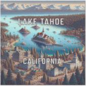 Lake Tahoe Californië 3 inch Vinyl Sticker (Voorkant)