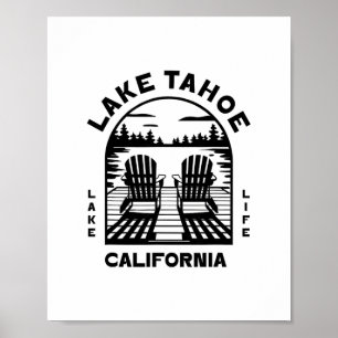 Lake Tahoe Californië Buiten Vintage Poster