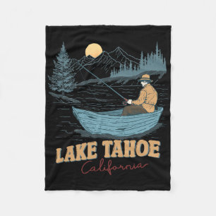 Lake Tahoe Californië Grappige Zomer Vissen Kamper Fleece Deken