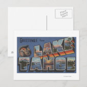 Lake Tahoe, Californië - Grote Letter-scènes Briefkaart (Voorkant / Achterkant)