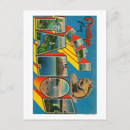 Lake Tahoe, Californië - Grote Letter-scènes Briefkaart (Voorkant)