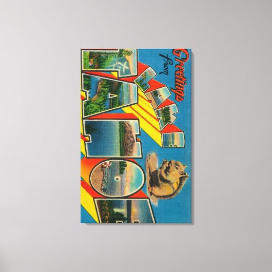 Lake Tahoe, Californië - Grote Letter-scènes Canvas Afdruk (Voorkant)