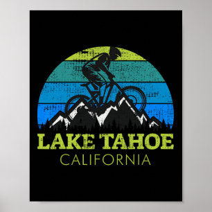 Lake Tahoe Californië Mountainbiken Mtb Vintage Poster